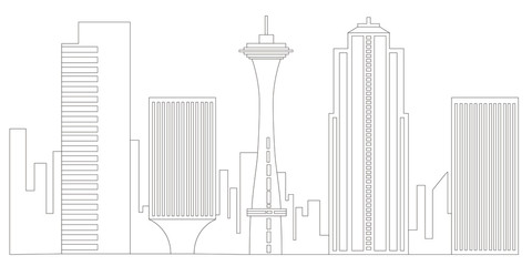 Seattle cityscape outline