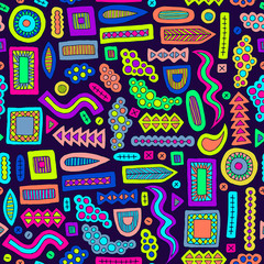 Aztec abstract doodles ornament pattern purple