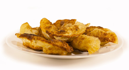 Delicious little pasties on white isolated background.