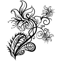 Hand Drawn Flowers Lilies tattoo sketch vector