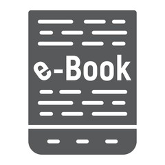 E book glyph icon, e learning and education, tablet sign vector graphics, a solid pattern on a white background, eps 10.