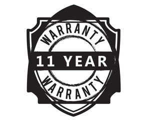 Fototapeta premium 11 years warranty icon vintage rubber stamp guarantee