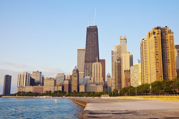 Gold Coast in Chicago seen in the morning