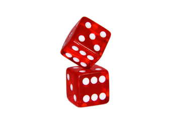 Balancing Red Las Vegas Casino Gamling Dice 