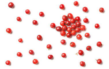 dried pink peppers isolated on white