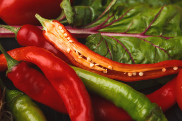 Colorful fresh organic pepper background