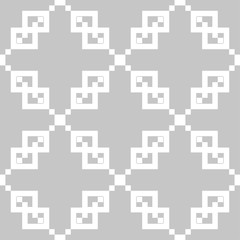 Gray and white geometric ornament. Seamless pattern