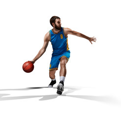 basketball player isolated on white