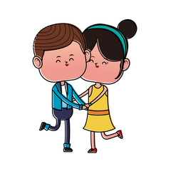 Cute couple cartoon vector illustration graphic design