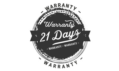 21 days warranty icon vintage rubber stamp guarantee
