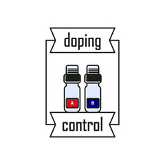 Doping control emblem. Tubes A and B for safe storage and transportation of doping samples.