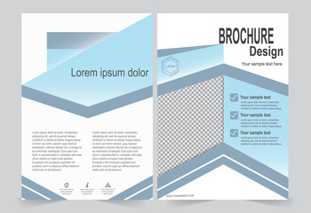 Blue Brochure template flyer design, front and back template for annual report, magazine, poster
