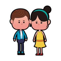 Obraz na płótnie Canvas Cute couple cartoon vector illustration graphic design