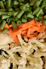 mix vegetable at kitchen after cutting.   