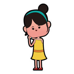 Beautiful girl cartoon vector illustration graphic design