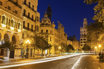 Fototapeta na wymiar Plaza del Ayuntamiento in Valencia