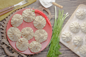Georgian khinkali,Georgian traditional cuisine,domestic khinkali,khinkali according to the old recipe