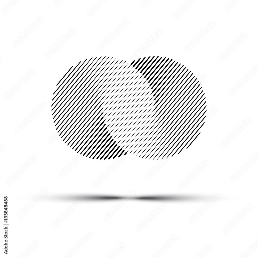 Poster vector abstract infinite circles. black line logo design element.