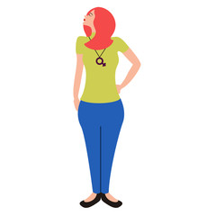 Girl standing. Happy women day