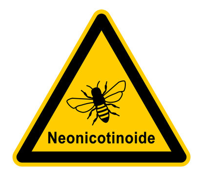 wso323 WarnSchildOrange - Text: Neonicotinoide - dfb dfb7 DangerForBees - Honigbiene / Biene - Insektenvernichter / Neonics - xxl g5882