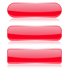 Red glass buttons