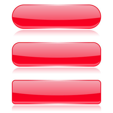 Red glass buttons