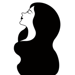 Girl avatar with long hair. Happy women day