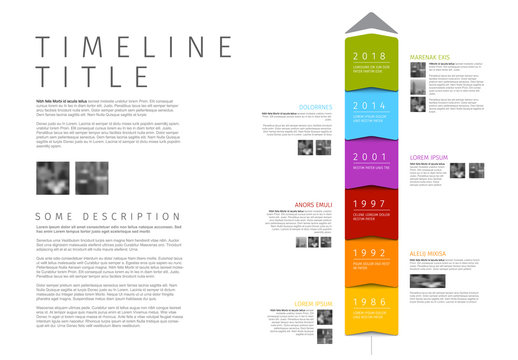 Vector colorful vertical Infographic timeline report template