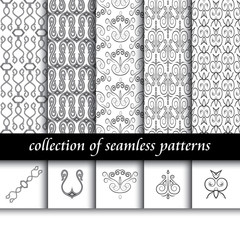 Set of art deco seamless patterns. Stylish modern textures. abstract backgrounds