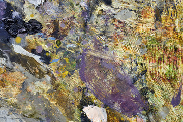 Palette of an artist close up