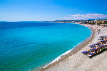 Nice, French Riviera, Cote d'Azur or Coast of Azure.