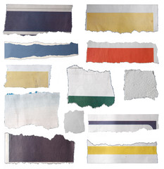 Torn paper pieces