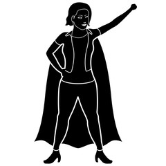 Superwoman cartoon character silhouette