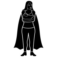 Superwoman cartoon character silhouette