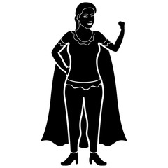 Superwoman cartoon character silhouette