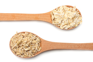 oatmeal isolated on white background. top view