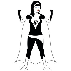 Superwoman cartoon character sketch