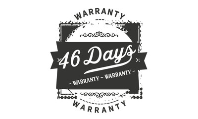 46 days warranty icon vintage rubber stamp guarantee