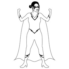 Superwoman cartoon character sketch