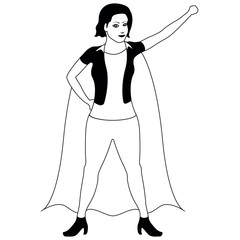 Superwoman cartoon character sketch