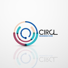 Obraz premium Abstract swirl lines symbol, circle logo icon