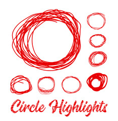 Hand drawn highlighter elements. circles