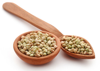 Buckwheat over white background