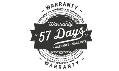 Obraz premium 57 days warranty icon vintage rubber stamp guarantee