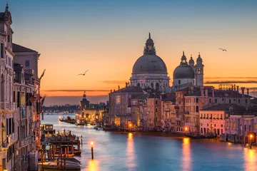 Crédence en verre imprimé Venise Grand Canal la nuit, Venise
