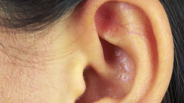 Closeup on a female ear