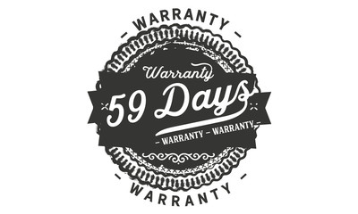 59 days warranty icon vintage rubber stamp guarantee