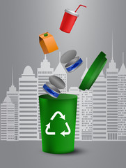 recycling bins illustration