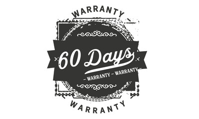 60 days warranty icon vintage rubber stamp guarantee