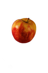 Juicy red apple on a white background close-up. There is a way